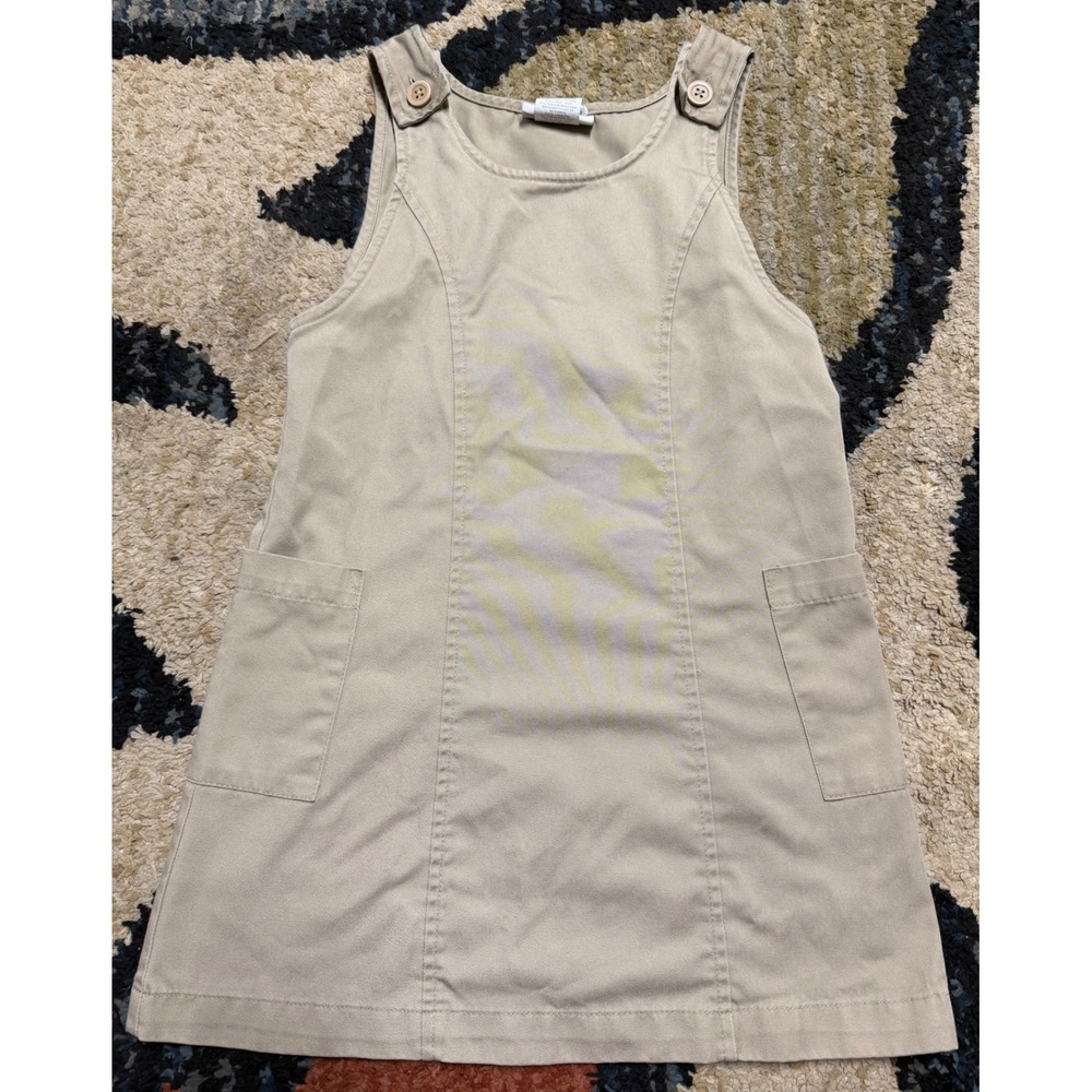Classroom School Uniform Girls Khaki Jumper Dress Size 8 Tan Twill 54912